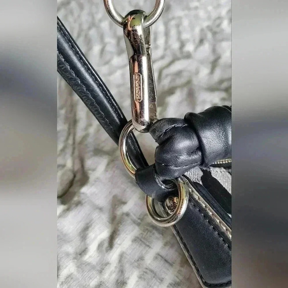 COACH embroidered OP Art Hobo Coach bag, silvers grays, black - Picture 3 of 7